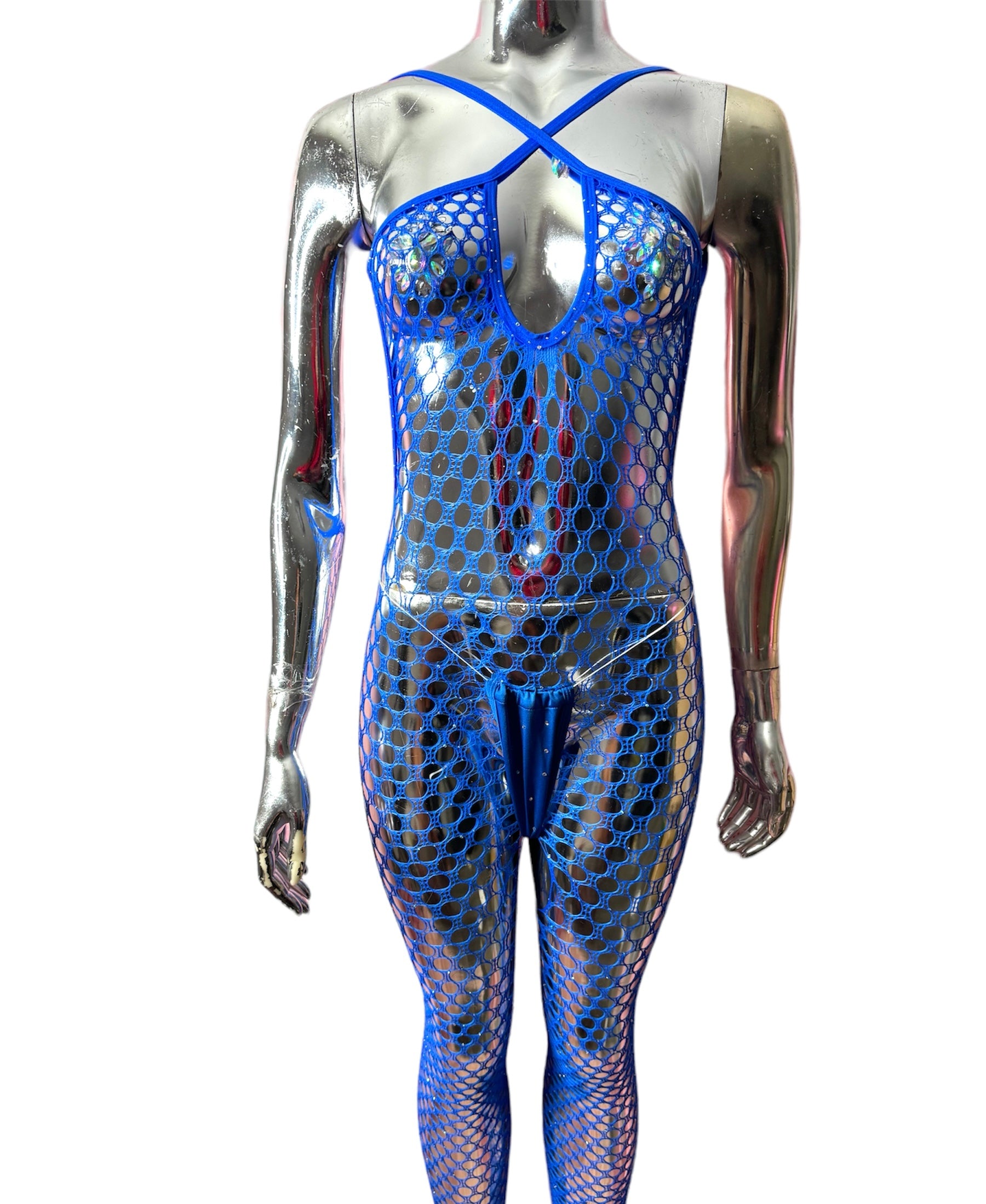 Blue Bodystocking Outfit