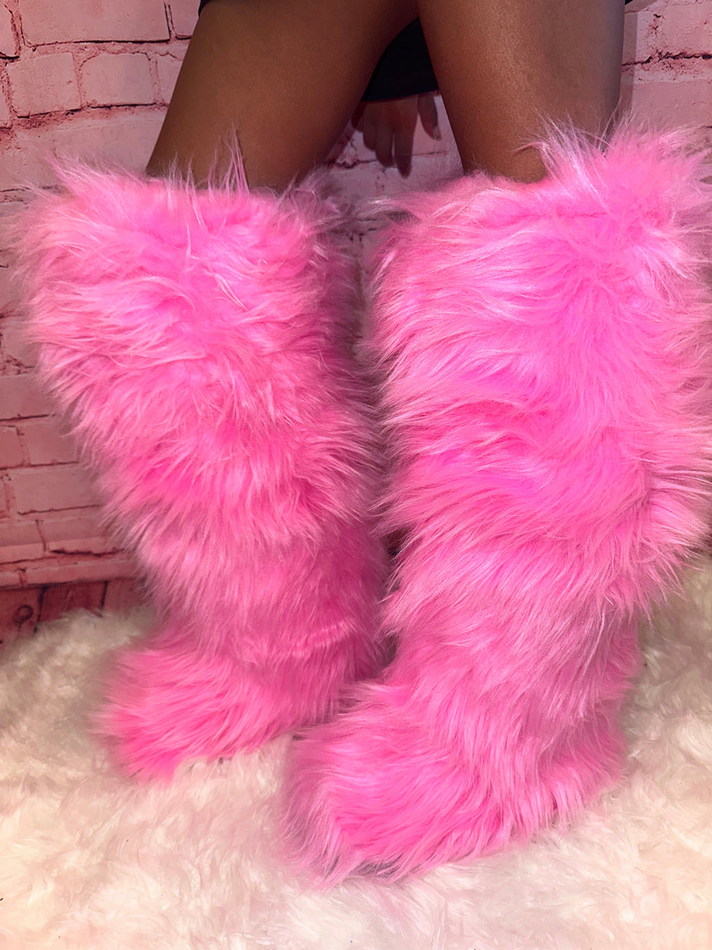 Pink Fuzzy Boots