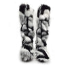 Black and White Fuzzy Boots