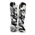 Black and White Fuzzy Boots